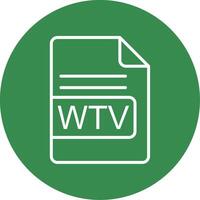 WTV File Format Multi Color Circle Icon vector