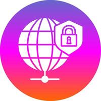 Global Security Glyph Gradient Circle Icon Design vector