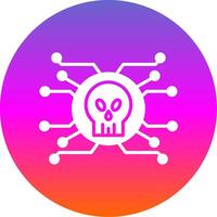 Cyber Attack Glyph Gradient Circle Icon Design vector