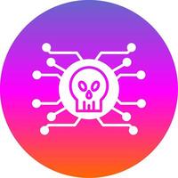 Cyber Attack Glyph Gradient Circle Icon Design vector