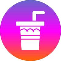 Soda Drink Glyph Gradient Circle Icon Design vector