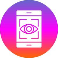 Eye Recognition Glyph Gradient Circle Icon Design vector