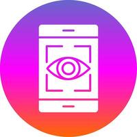 Eye Recognition Glyph Gradient Circle Icon Design vector