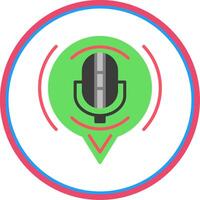 Microphone Flat Circle Icon vector