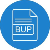 BUP File Format Multi Color Circle Icon vector