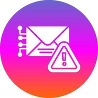 Warning Mail Glyph Gradient Circle Icon Design vector