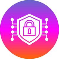 Encrypted Glyph Gradient Circle Icon Design vector