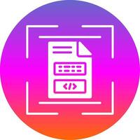 Document Scan Glyph Gradient Circle Icon Design vector