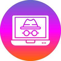 Incognito Glyph Gradient Circle Icon Design vector