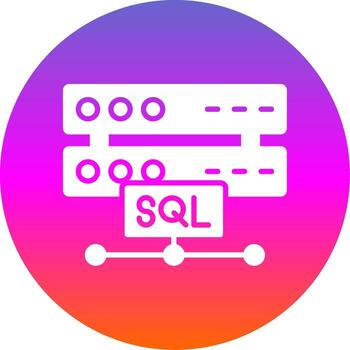 sql glifo degradado circulo icono diseño vector