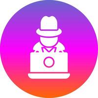 Hacker Glyph Gradient Circle Icon Design vector