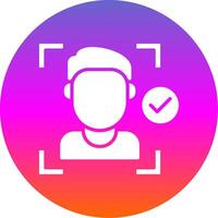 Face Detection Glyph Gradient Circle Icon Design vector