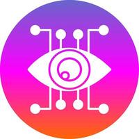 Eye Recognition Glyph Gradient Circle Icon Design vector