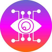 Eye Recognition Glyph Gradient Circle Icon Design vector