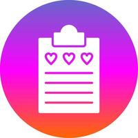 Wish List Glyph Gradient Circle Icon Design vector