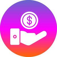 Cash Offer Glyph Gradient Circle Icon Design vector