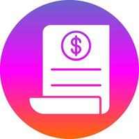 Pay Bill Glyph Gradient Circle Icon Design vector