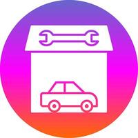 Garage Glyph Gradient Circle Icon Design vector