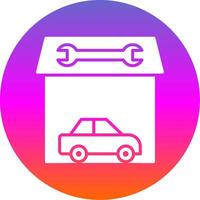 Garage Glyph Gradient Circle Icon Design vector