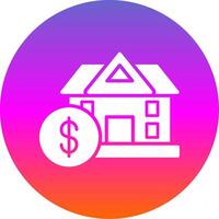 Home Value Glyph Gradient Circle Icon Design vector