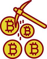 Bitcoin Mining Vintage Icon Design vector