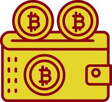 Bitcoin Wallet Vintage Icon Design vector