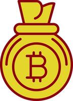 Bitcoin Bag Vintage Icon Design vector