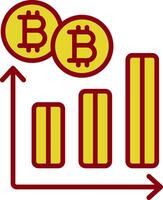 Bitcoin Graph Vintage Icon Design vector