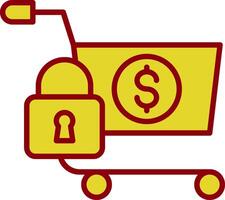 Secure OnLine Circle Multi Circle Shopping Vintage Icon Design vector