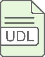 UDL File Format Fillay Icon Design vector