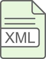 XML File Format Fillay Icon Design vector