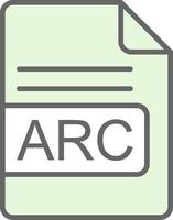 arco archivo formato relleno icono diseño vector