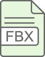 FBX File Format Fillay Icon Design vector