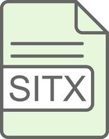 Sitx archivo formato relleno icono diseño vector