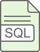 SQL File Format Fillay Icon Design vector