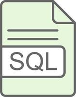 sql archivo formato relleno icono diseño vector