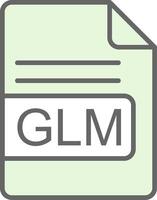 GLM File Format Fillay Icon Design vector