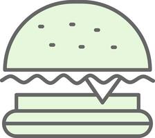 hamburguesa rápido comida relleno icono diseño vector