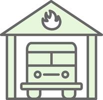 Fire Station Fillay Icon Design vector