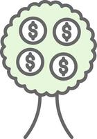 Money Tree Fillay Icon Design vector