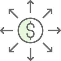 Dollar Network Fillay Icon Design vector