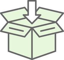 Open Box Fillay Icon Design vector