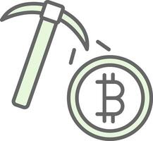 bitcoin minería relleno icono diseño vector