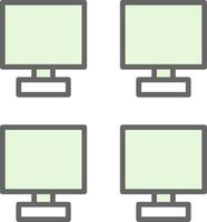 Monitors Fillay Icon Design vector