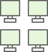 Monitors Fillay Icon Design vector