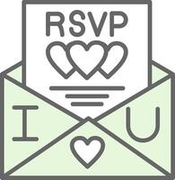 Rsvp Fillay Icon Design vector