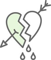 Broken Heart Fillay Icon Design vector