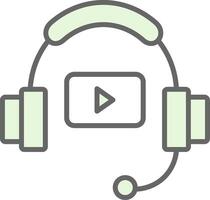 Headphones Fillay Icon Design vector