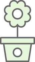 flor maceta relleno icono diseño vector