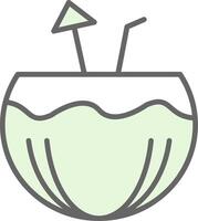 Coconut Drink Fillay Icon Design vector